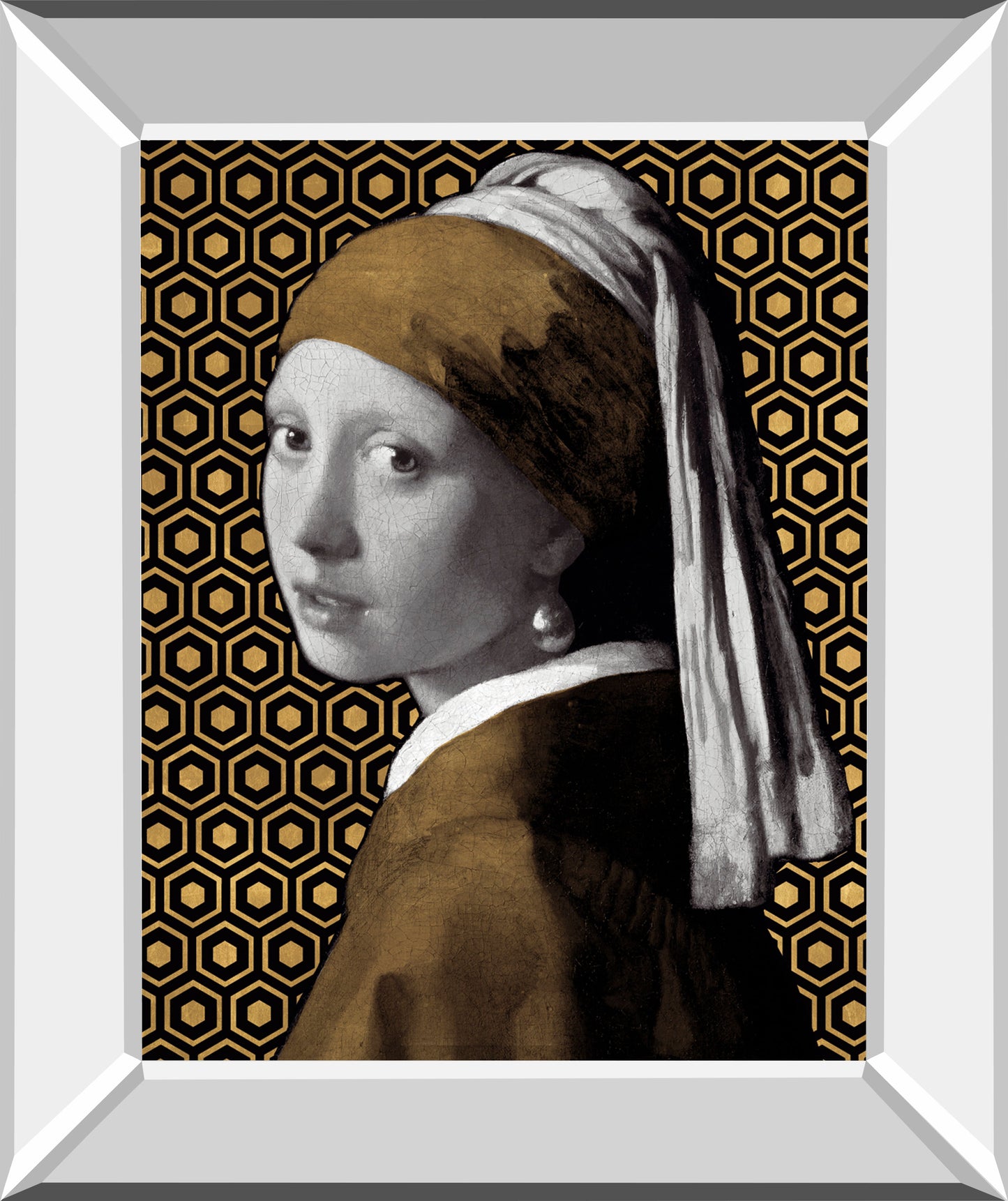 Gilded Earring (After Jan Vermeer) By Eccentric Accents - Mirror Framed Print Wall Art