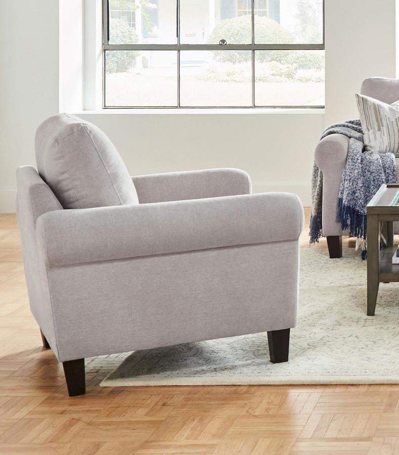 Nadine - Upholstered Round Arm Chair - Beige