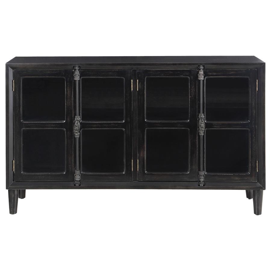 Mapleton - 4-door Accent Cabinet - Black