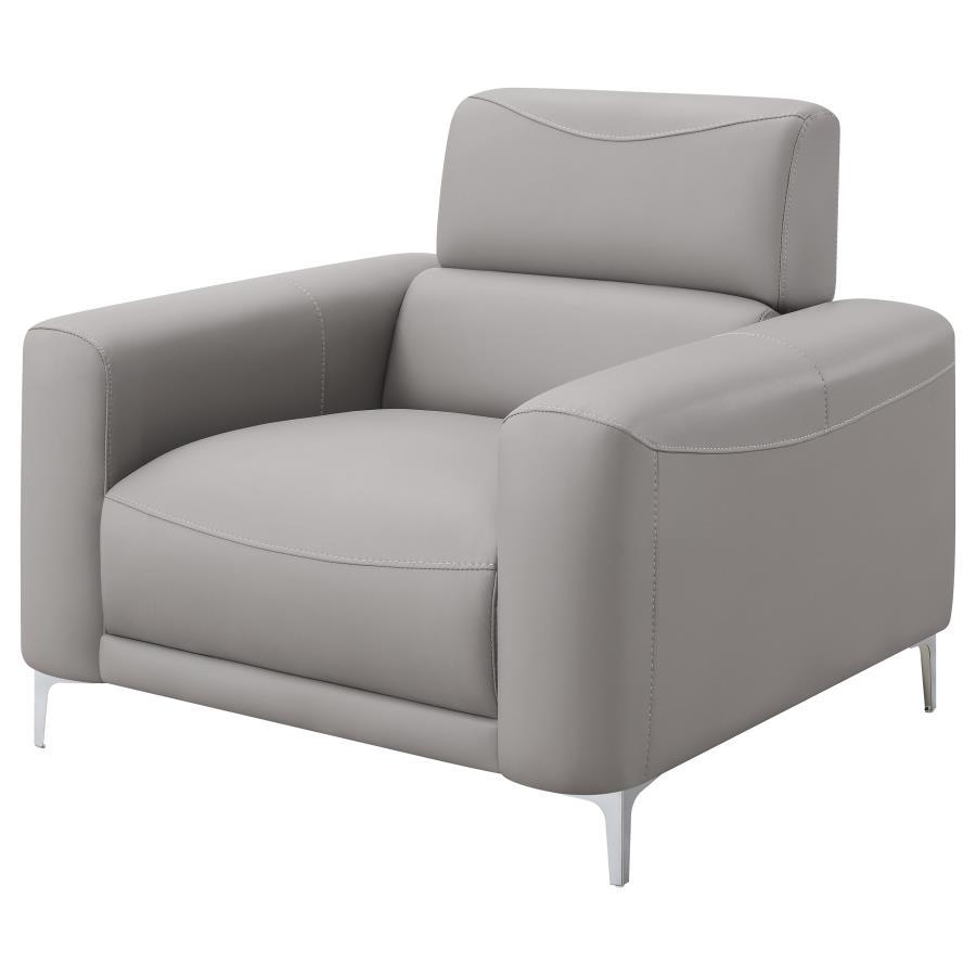 Glenmark - Track Arm Upholstered Chair - Pearl Silver