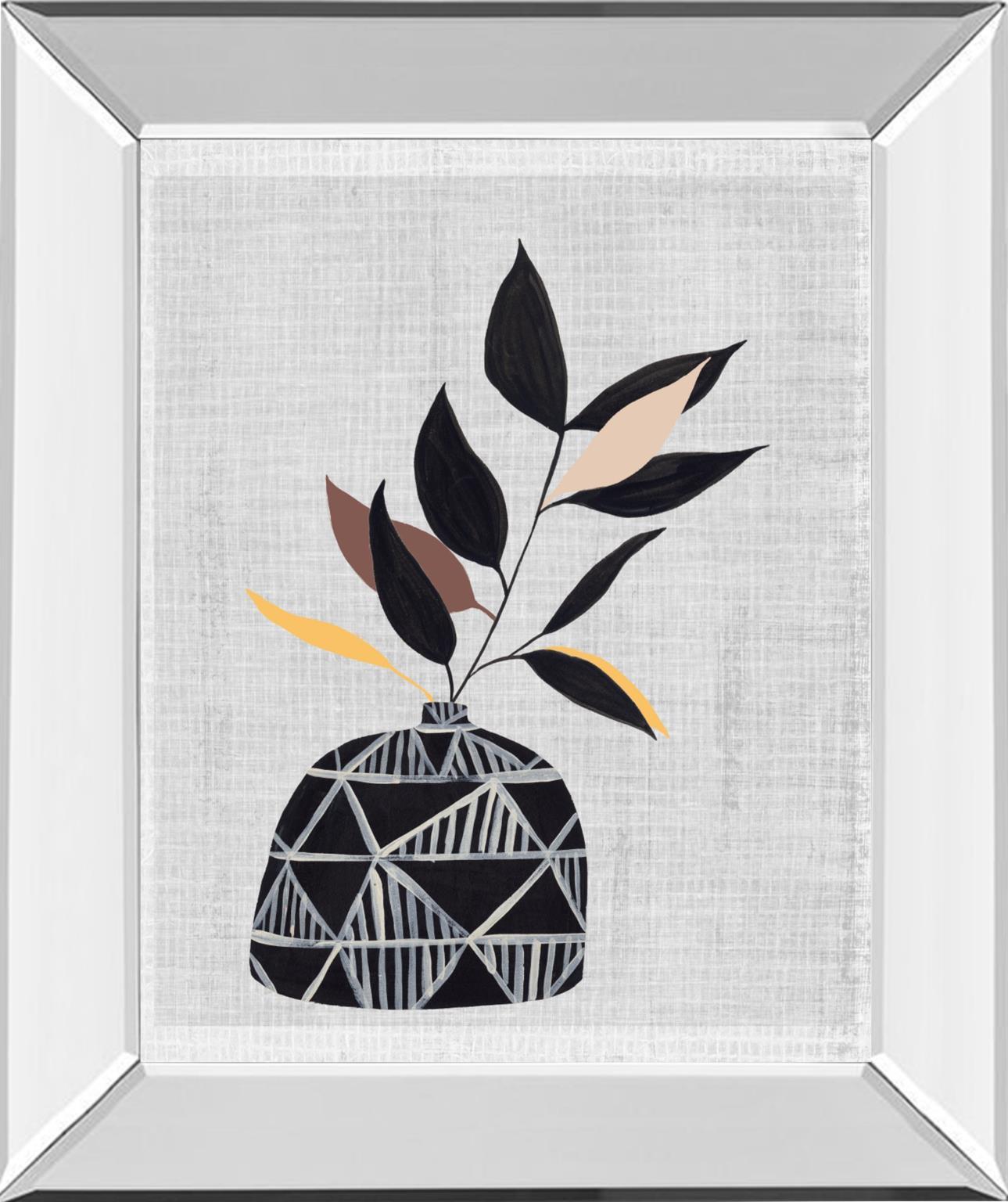 Decorated Vase With Plant IV By Melissa Wang - Black