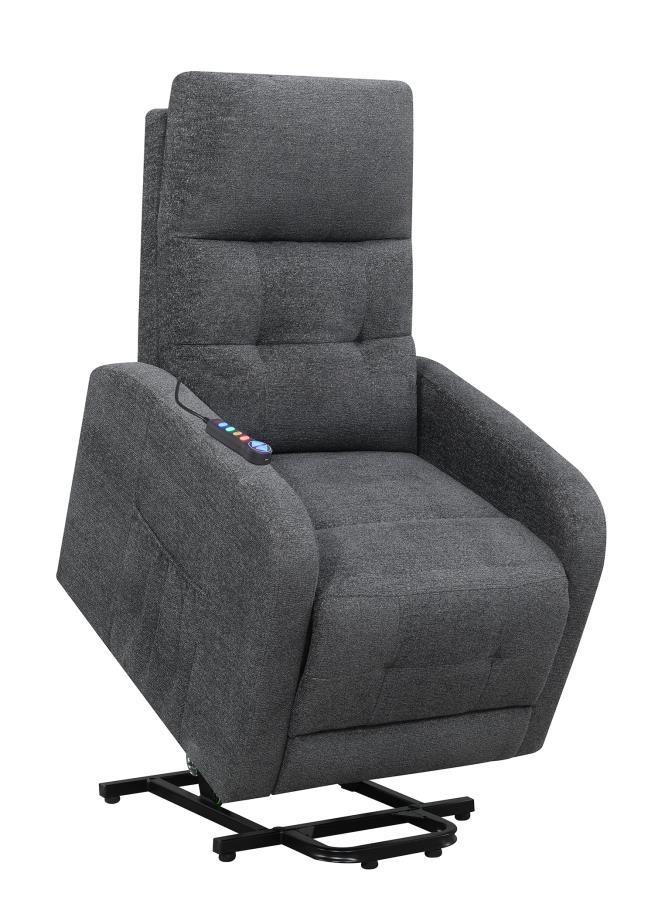 Howie - Tufted Upholstered Power Lift Recliner - Gray