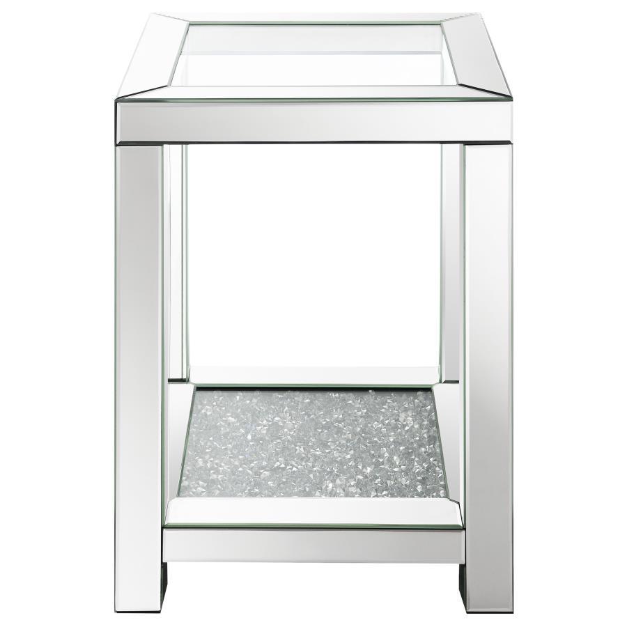 Valentina - Square End Table - Pearl Silver