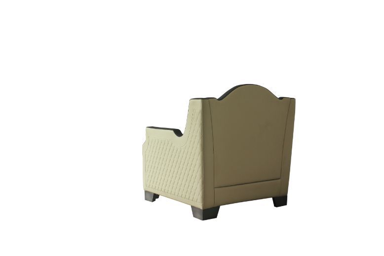 House - Beatrice Chair - Beige PU, Black PU & Charcoal Finish