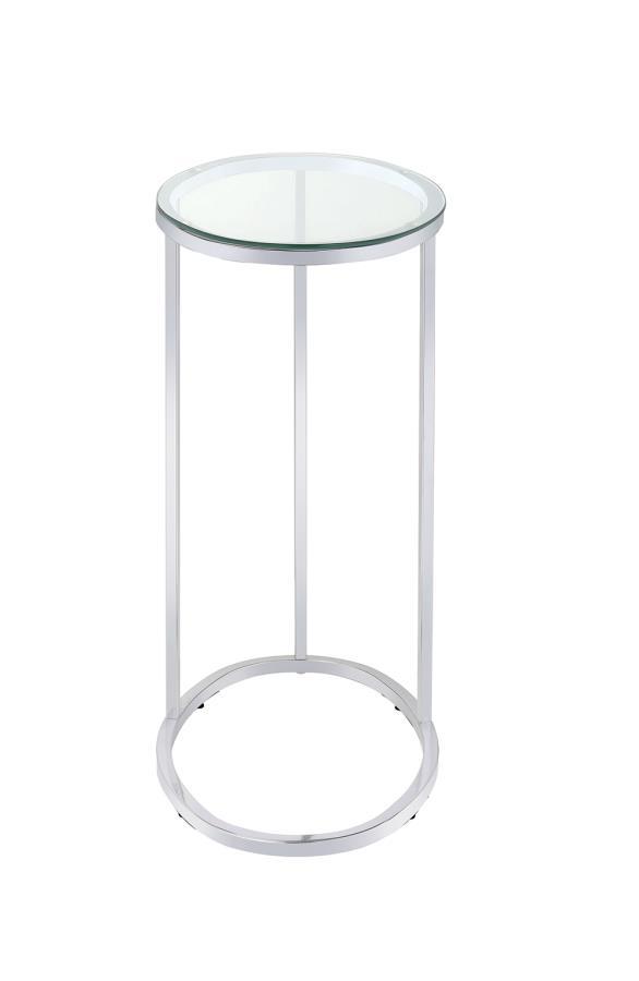 Kyle - Oval Snack Table - Pearl Silver