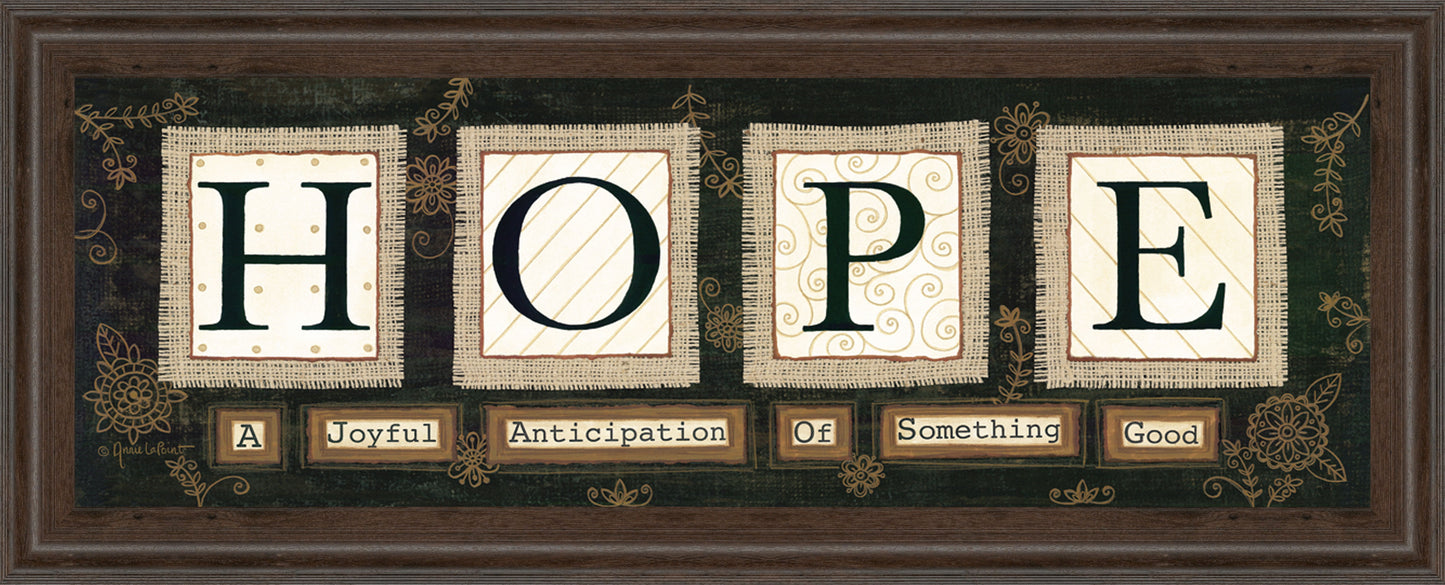 Hope By Anne Lapoint - 18 x 42 Wall Art - Dark Brown