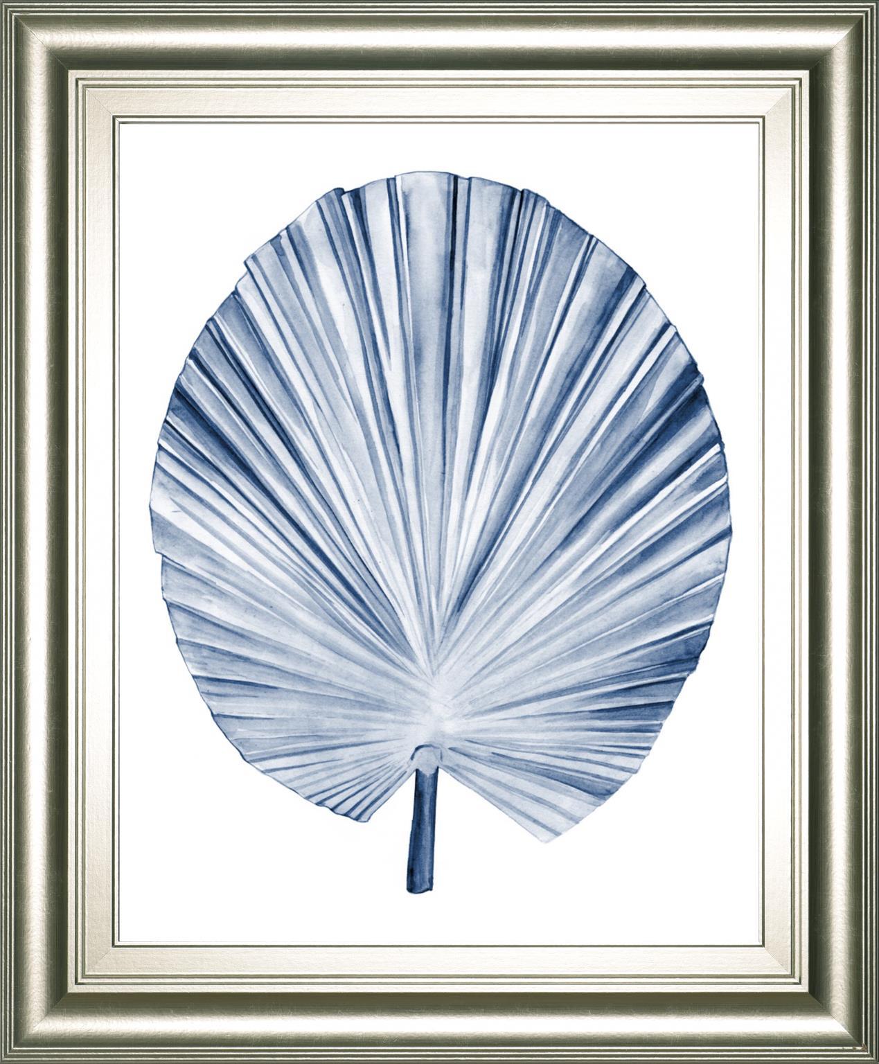 Indigo Tropical Leaves IV By Megan Meagher 22x26 - Blue