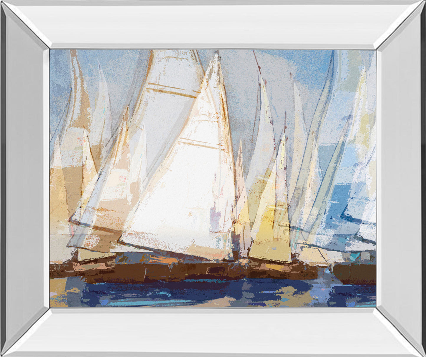 Fleot I By Paul Duncan - Mirror Framed Print Wall Art - Blue