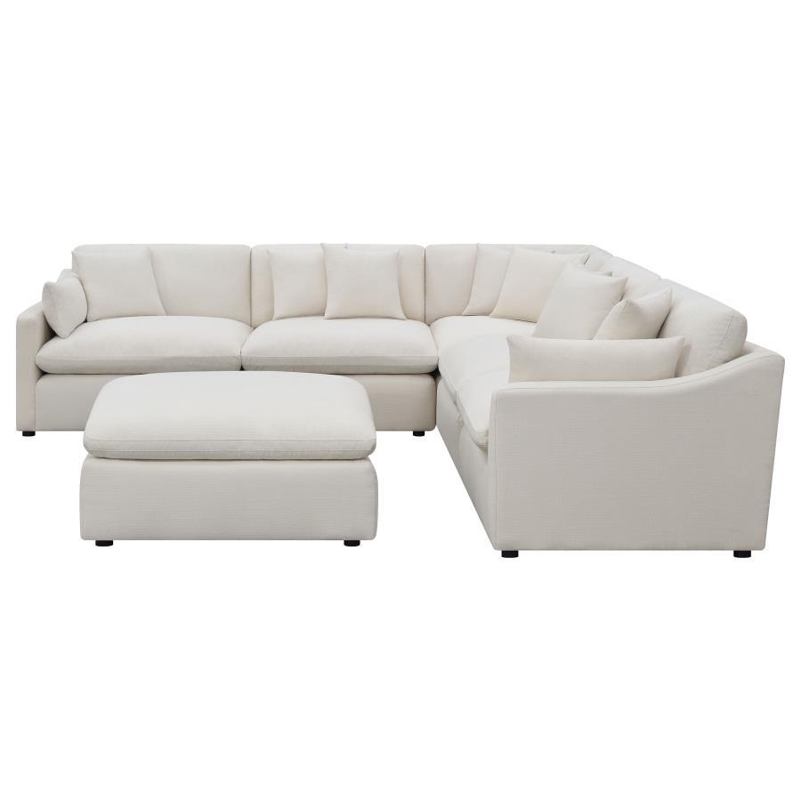 Hobson - 6 Piece Reversible Cushion Modular Sectional - White