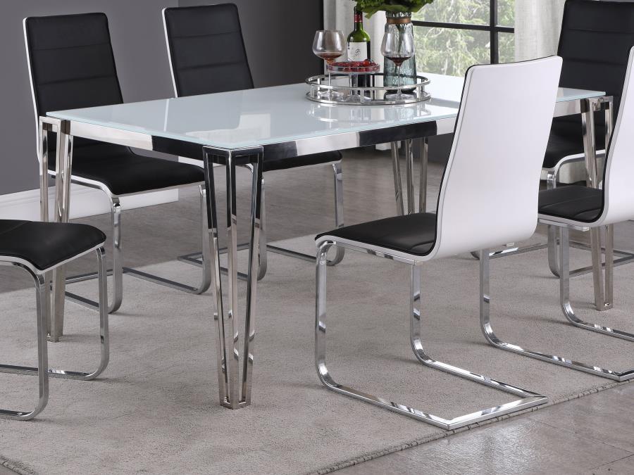 Pauline - Rectangular Dining Table With Metal Leg - White