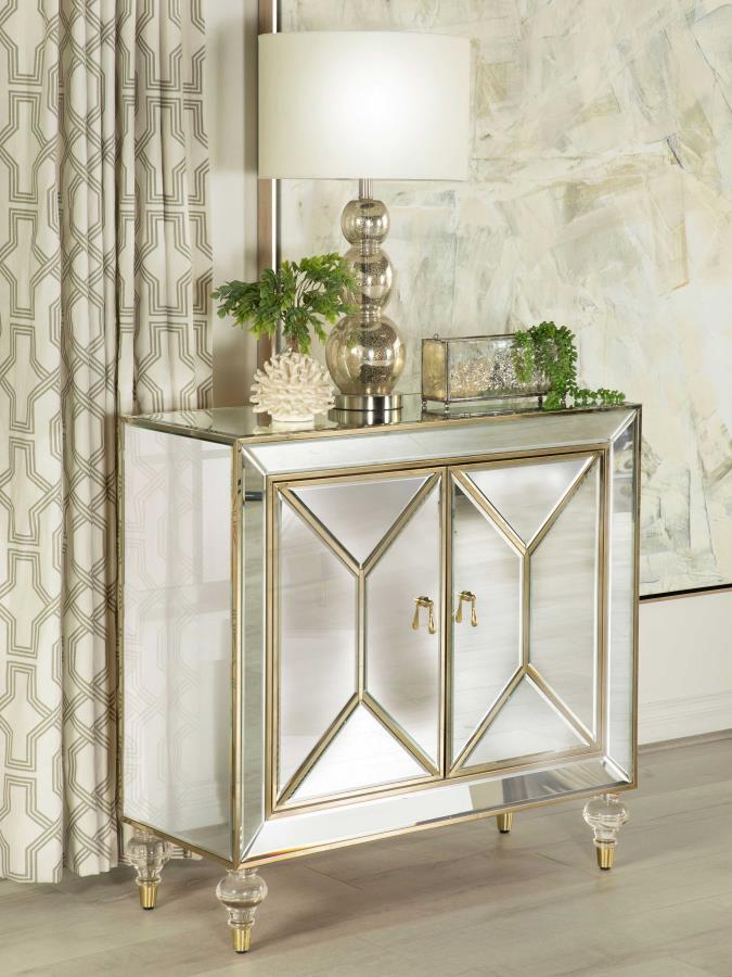 Lupin - Accent Mirrored Cabinet - White