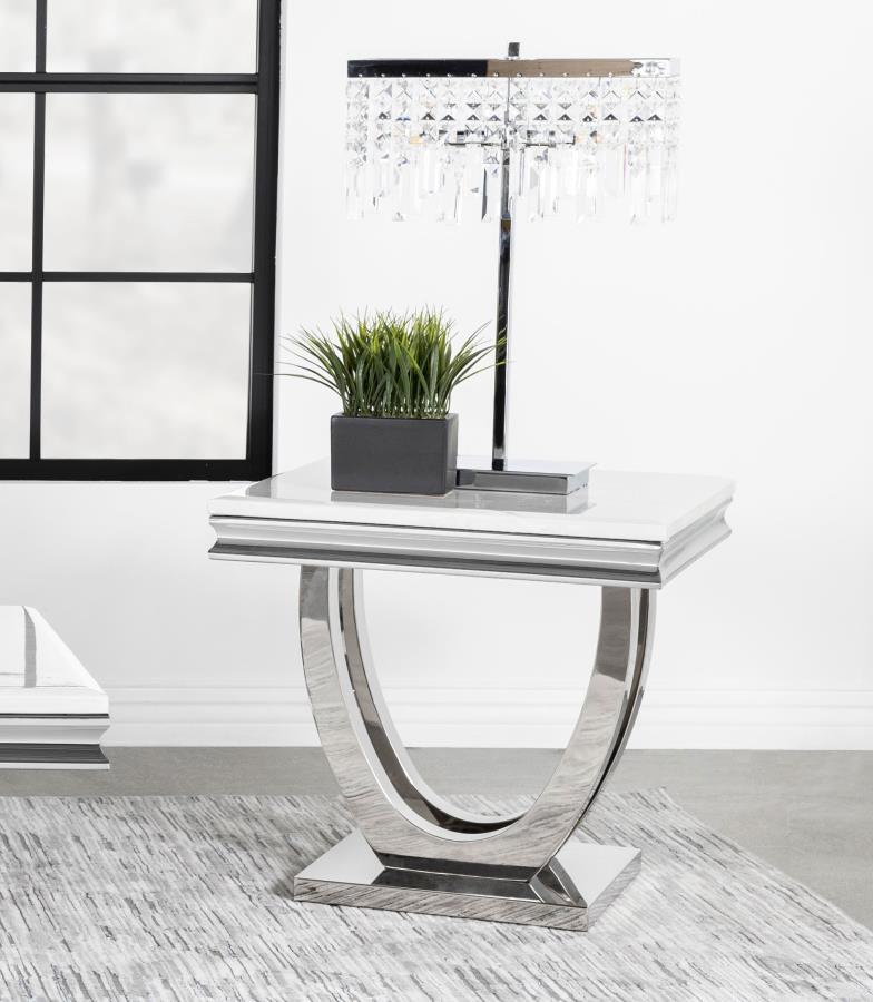 Adabella - End Table - Pearl Silver