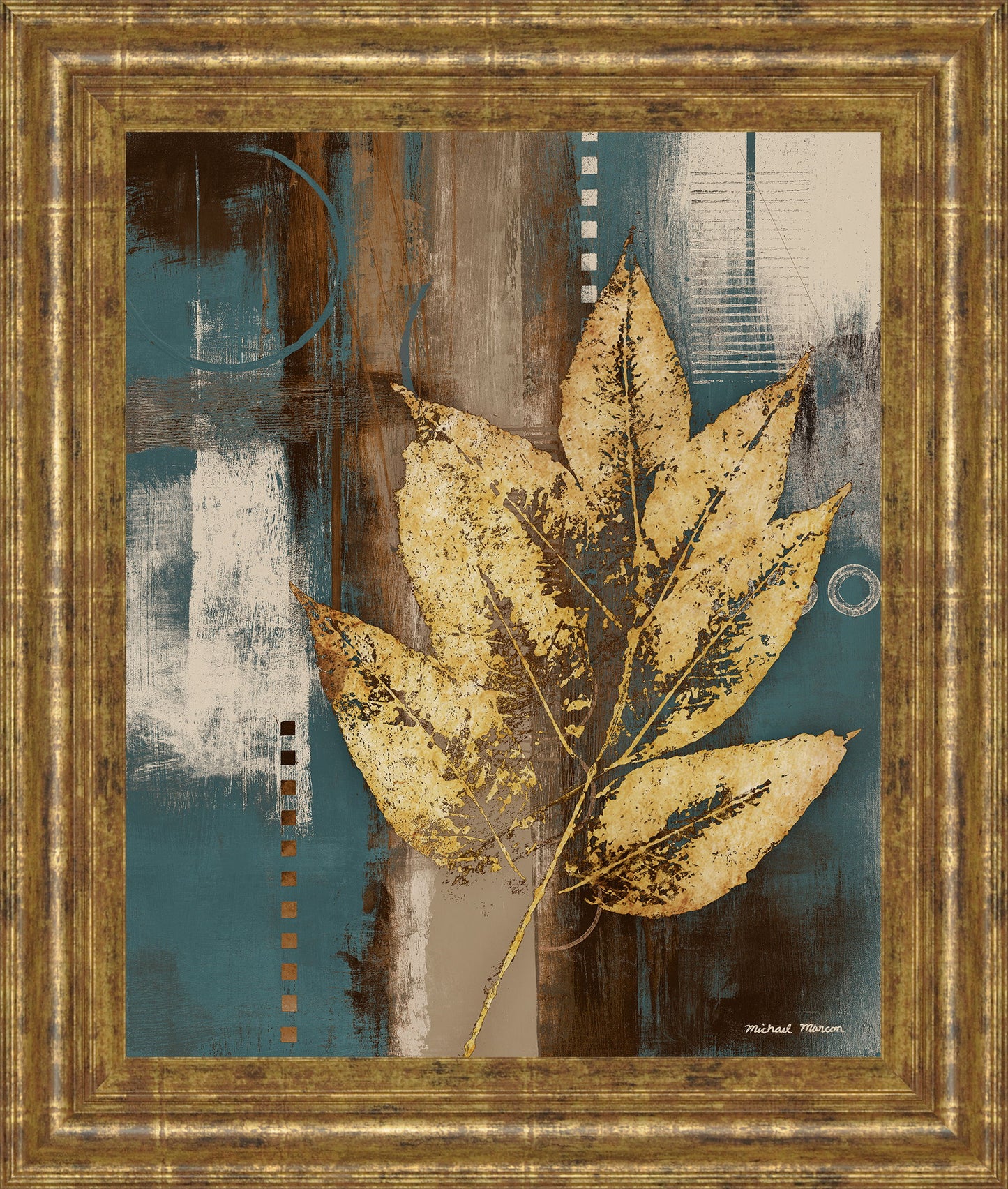 Golden Force I By Michael Marcon - Framed Print Wall Art - Yellow