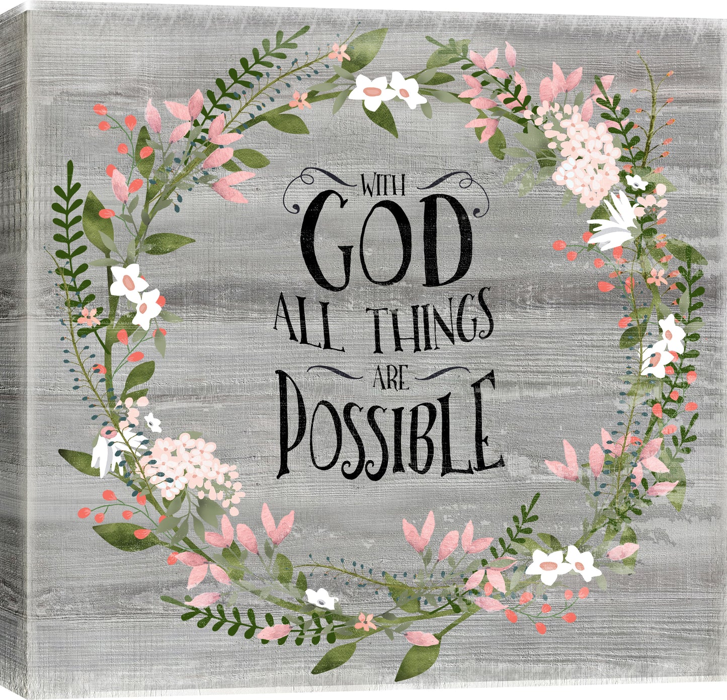 Mixed Media Canvas With God All Things Are Possible 24 X 24