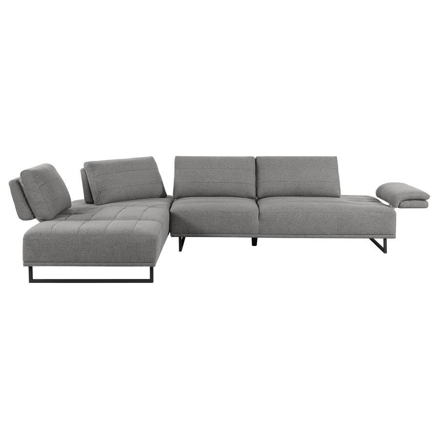 Arden - 2-piece Adjustable Back Sectional - Pearl Silver