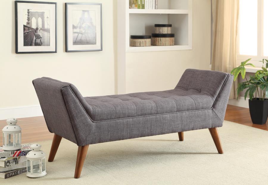 Benjamin - Flared Arm Bench - Gray
