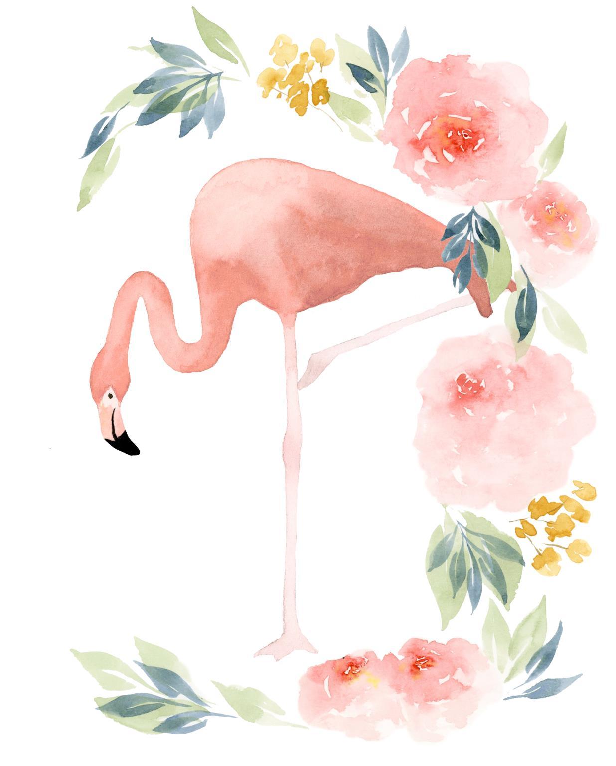 Framed - Floral Flamingo I By Lucille Price