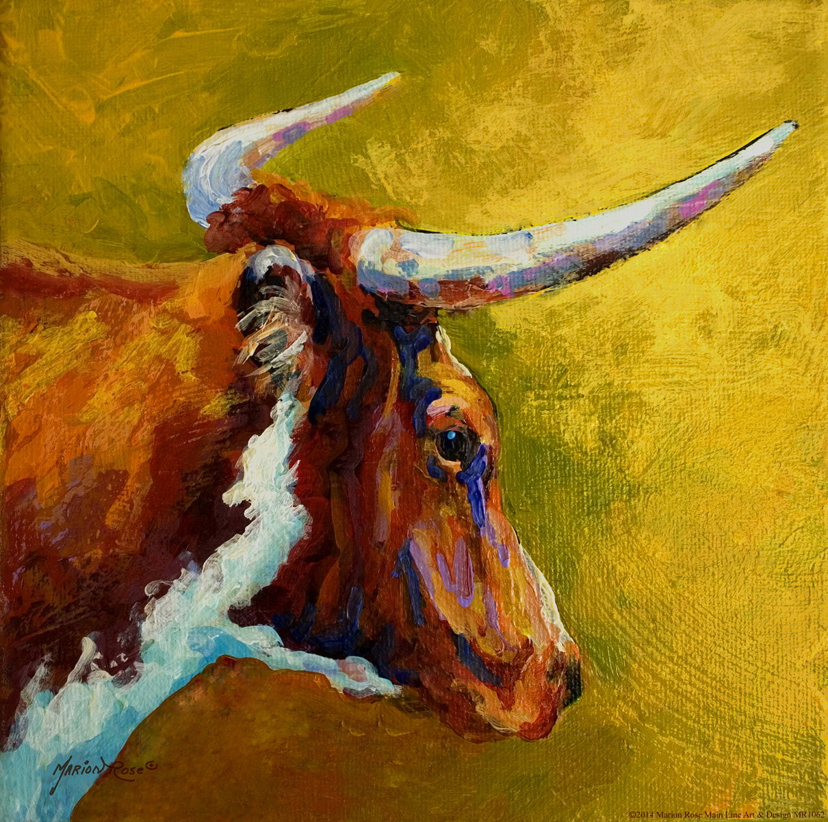 Framed Small - Steer By Marion Rose