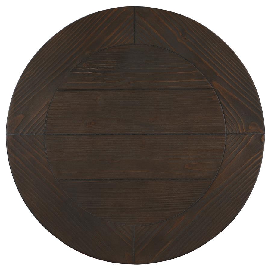 Morello - Round End Table With Decorative Grooves - Brown