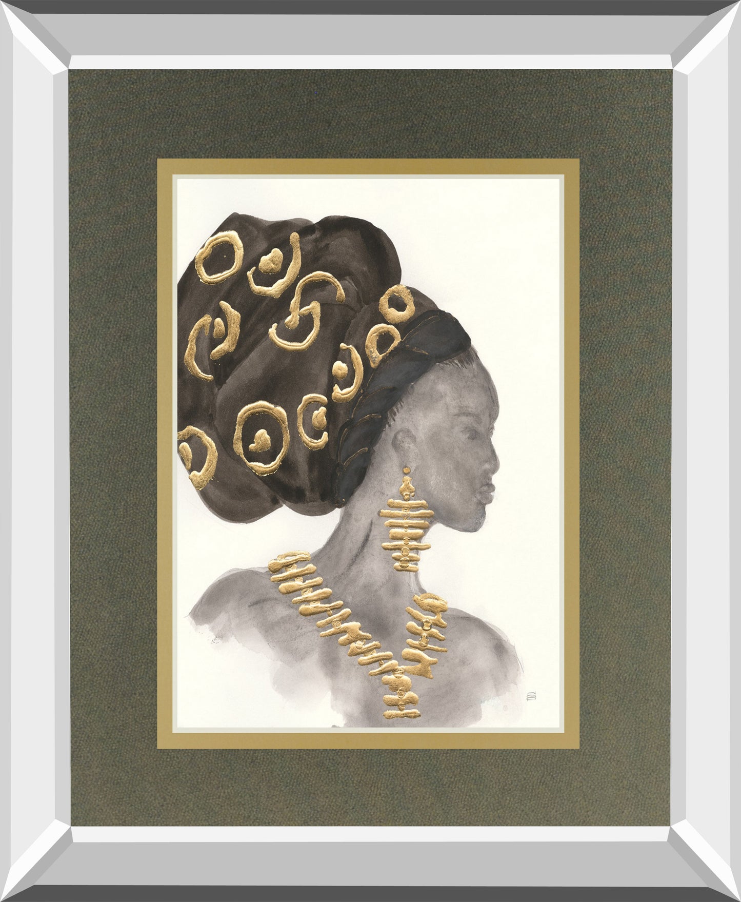 Headdress Beauty I By Chris Paschke Mirrored Frame