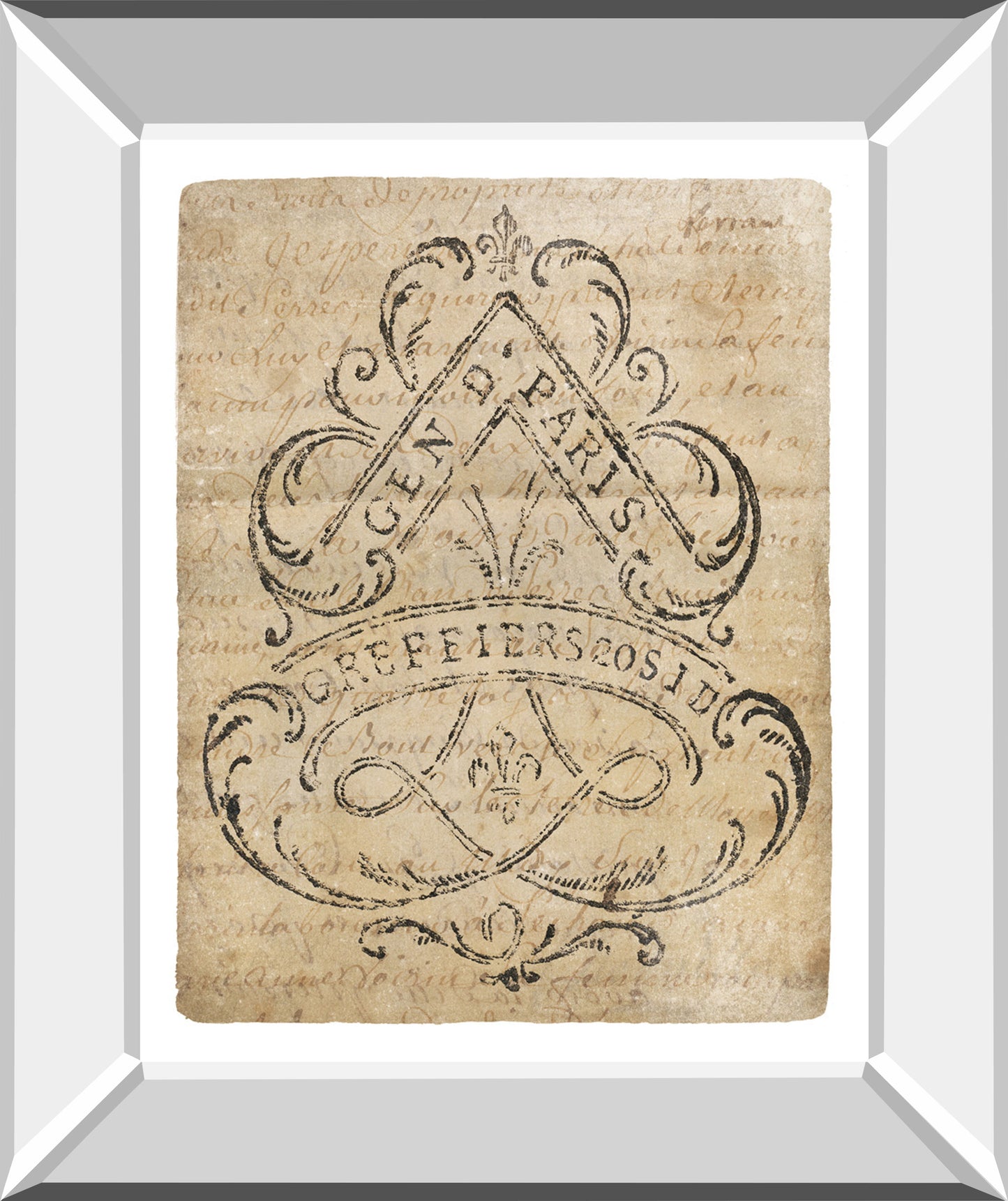 Letter Crest I Vintage V2 By Wild Apple Portfolio - Mirror Framed Print Wall Art