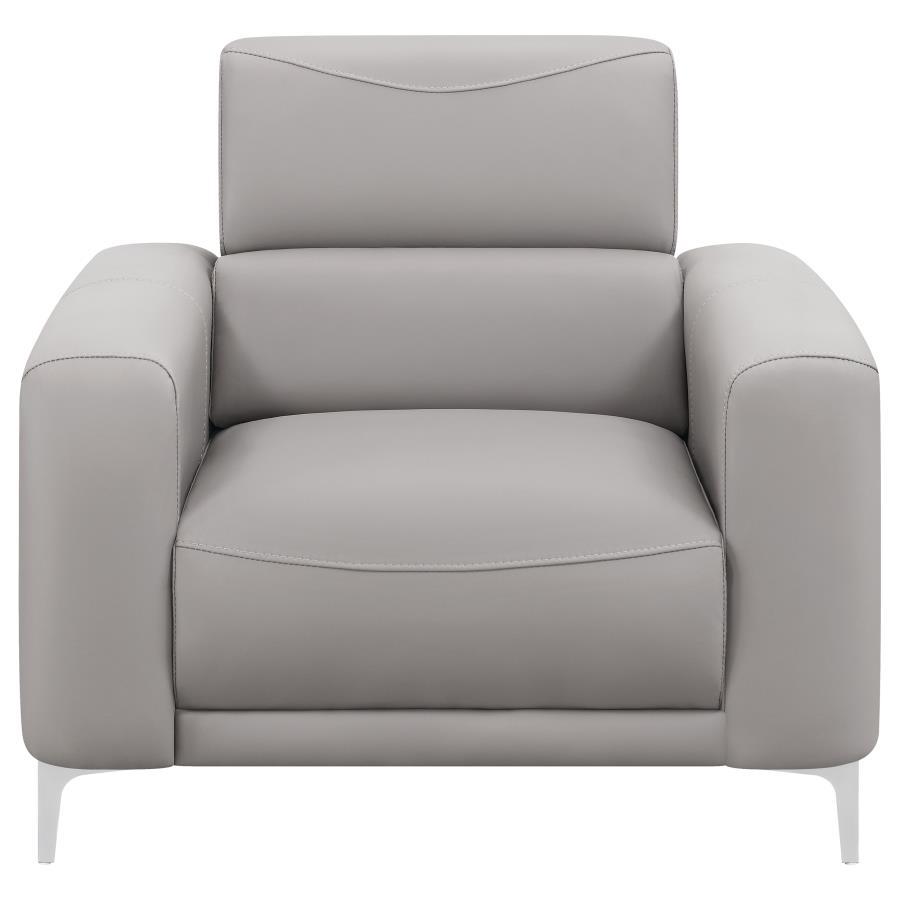 Glenmark - Track Arm Upholstered Chair - Pearl Silver