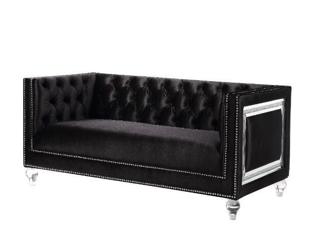 Heibero - Loveseat - Black Velvet - 31"