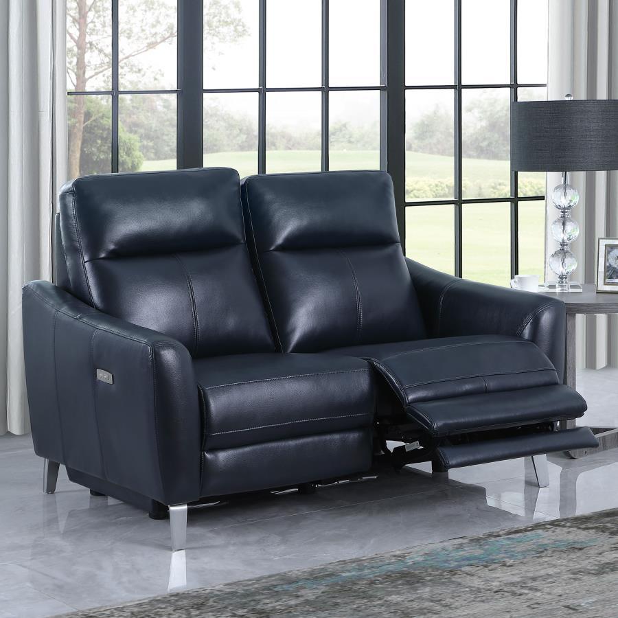 Derek - Power Loveseat - Blue