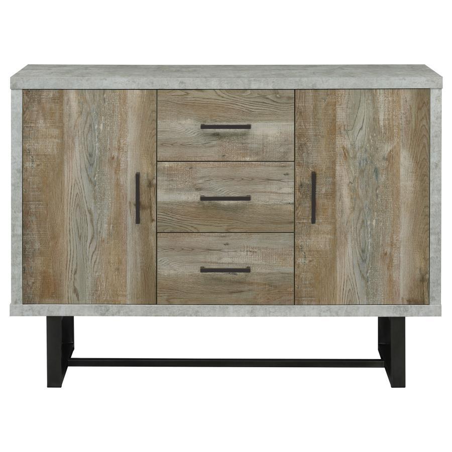 Abelardo - Accent Cabinet With Trestle Base - Pearl Silver
