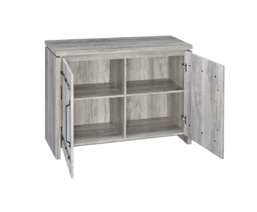 Enoch - 2-door Accent Cabinet - Pearl Silver