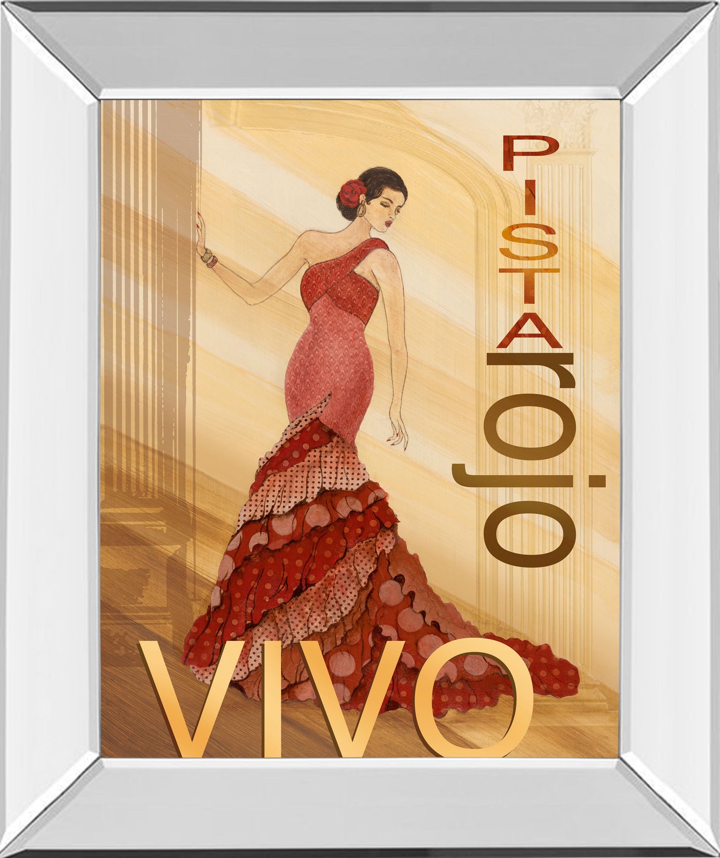 Pista Rojo By Tava Studio Mirror Framed Print Wall Art