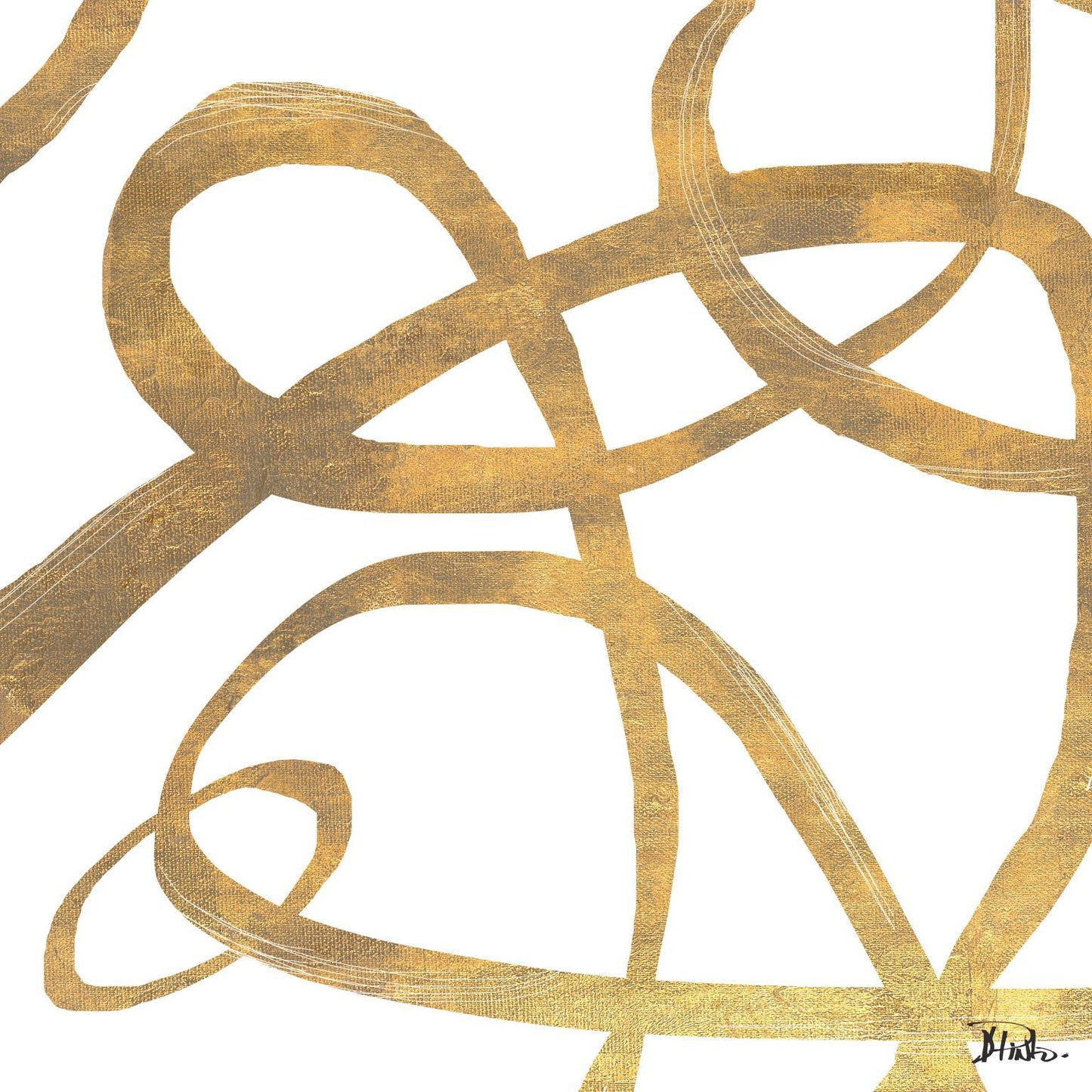 Framed - Golden Swirls Square II By Patricia Pinto