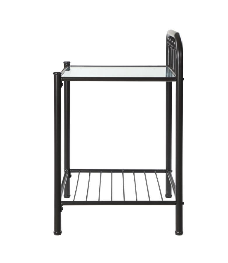 Livingston - 1-Shelf Nightstand Black