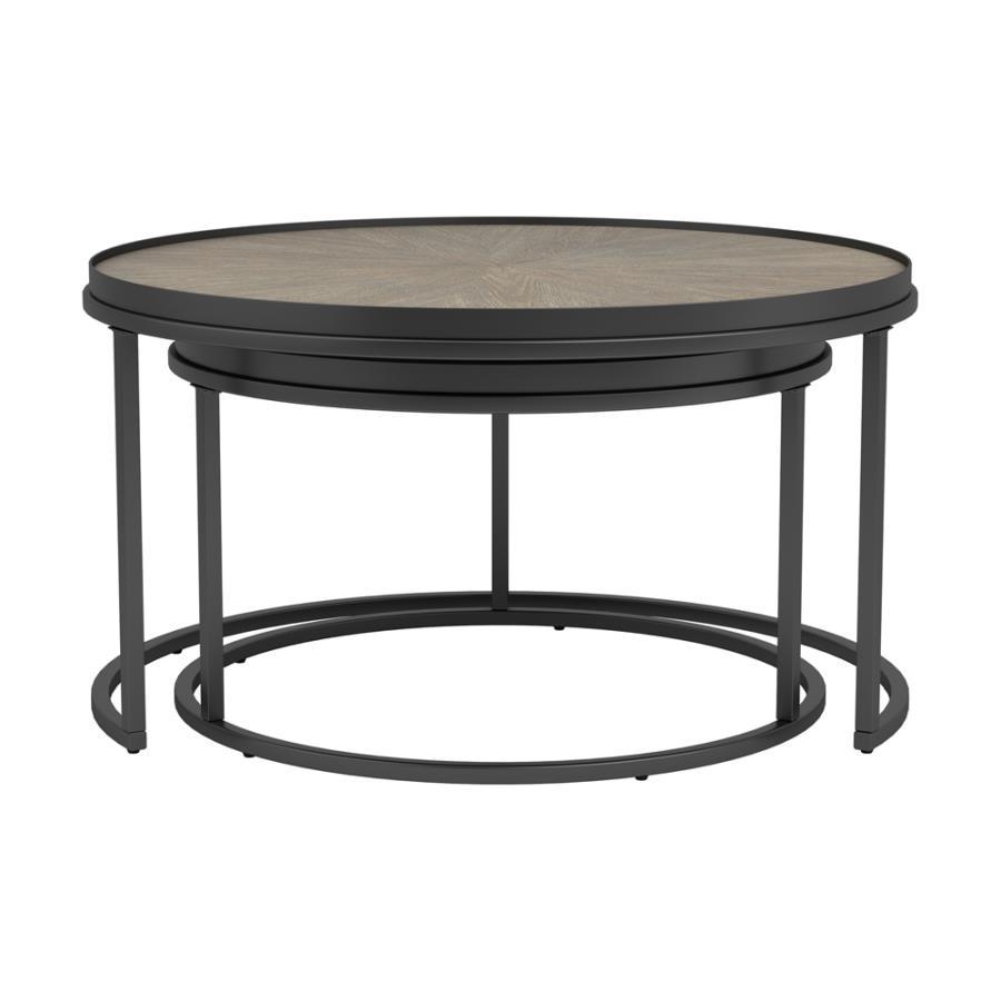Rodrigo - 2-piece Round Nesting Tables - Brown