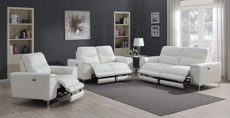 Largo - Power Reclining Sectional - White
