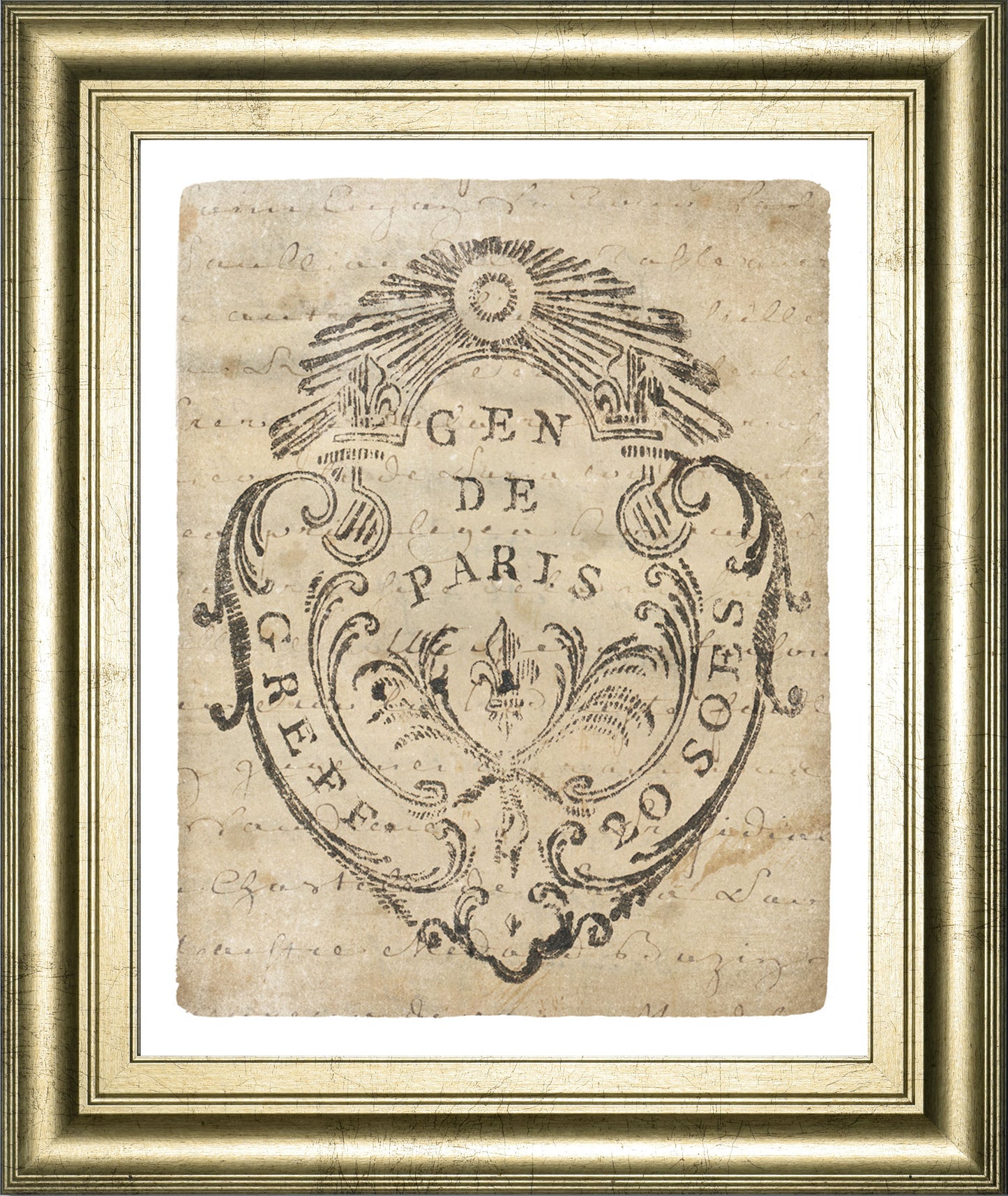 Letter Crest IIa Vintage V2 By Wild Apple Portfolio - Framed Print Wall Art