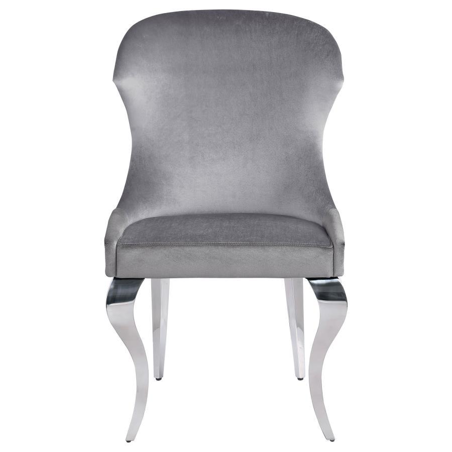 Amma Velvet Side Chair (Set of 2) - Gray