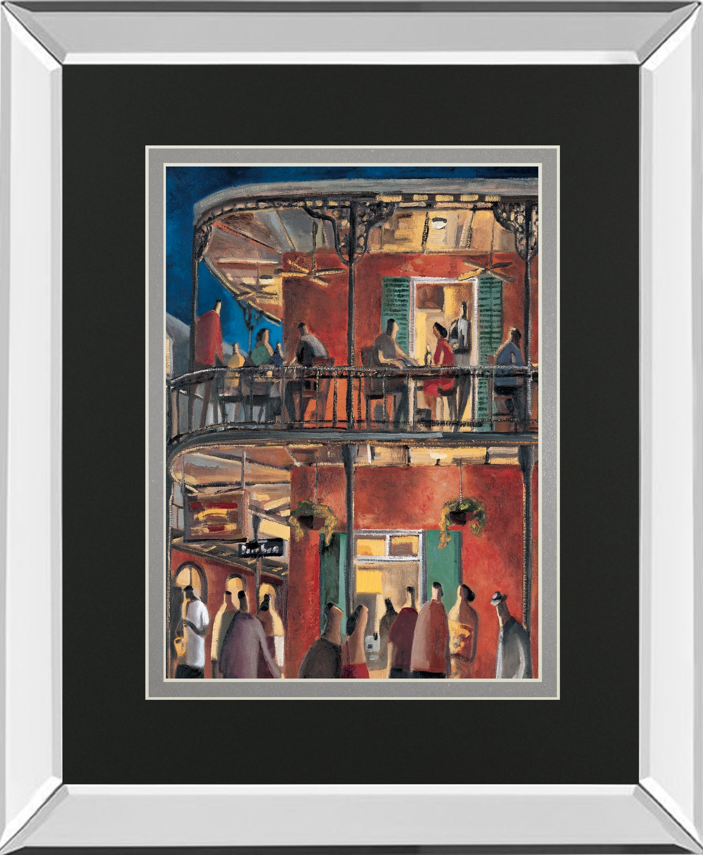 New Orleans Street By Lourengo D. Mirrored Frame