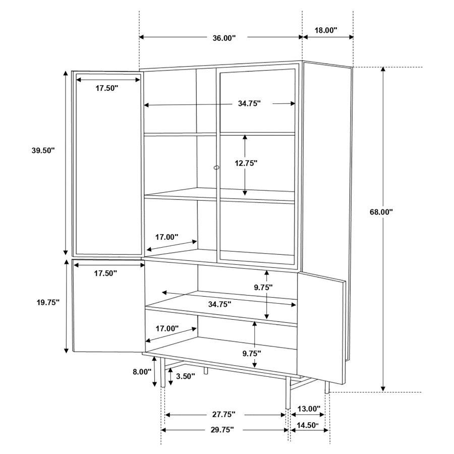 Santiago - Accent Cabinet With Trestle Base - Black