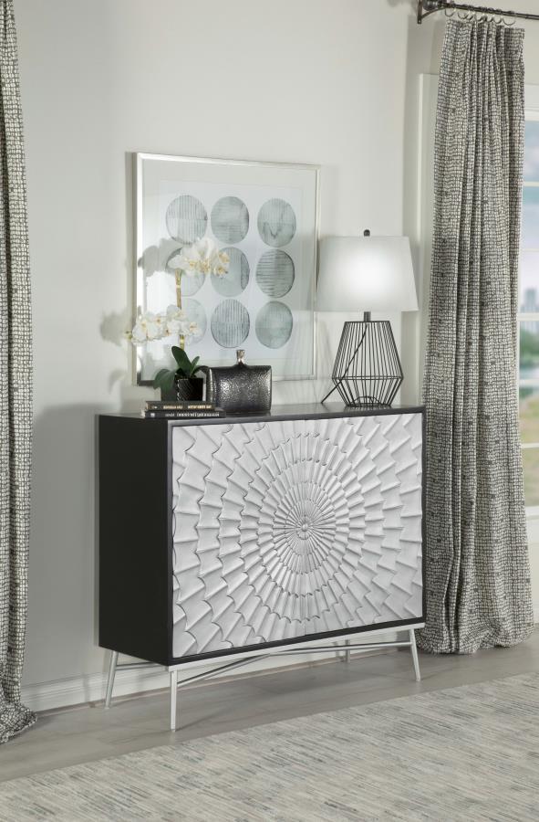 Josie - Accent Cabinet With Sunburst Design - Black