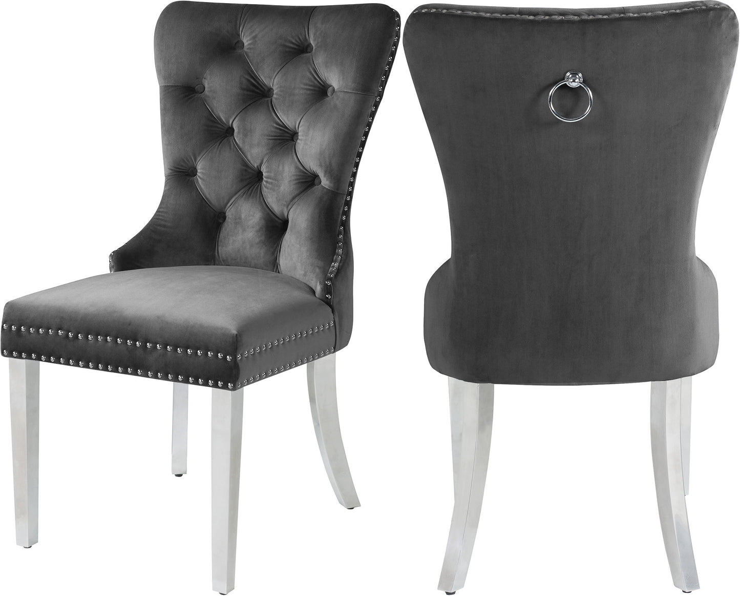 Carmen Velvet - Dining Chair with Chrome Legs (Set of 2)
