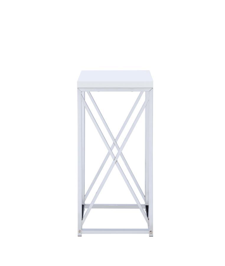 Edmund - Accent Table With X-cross - White