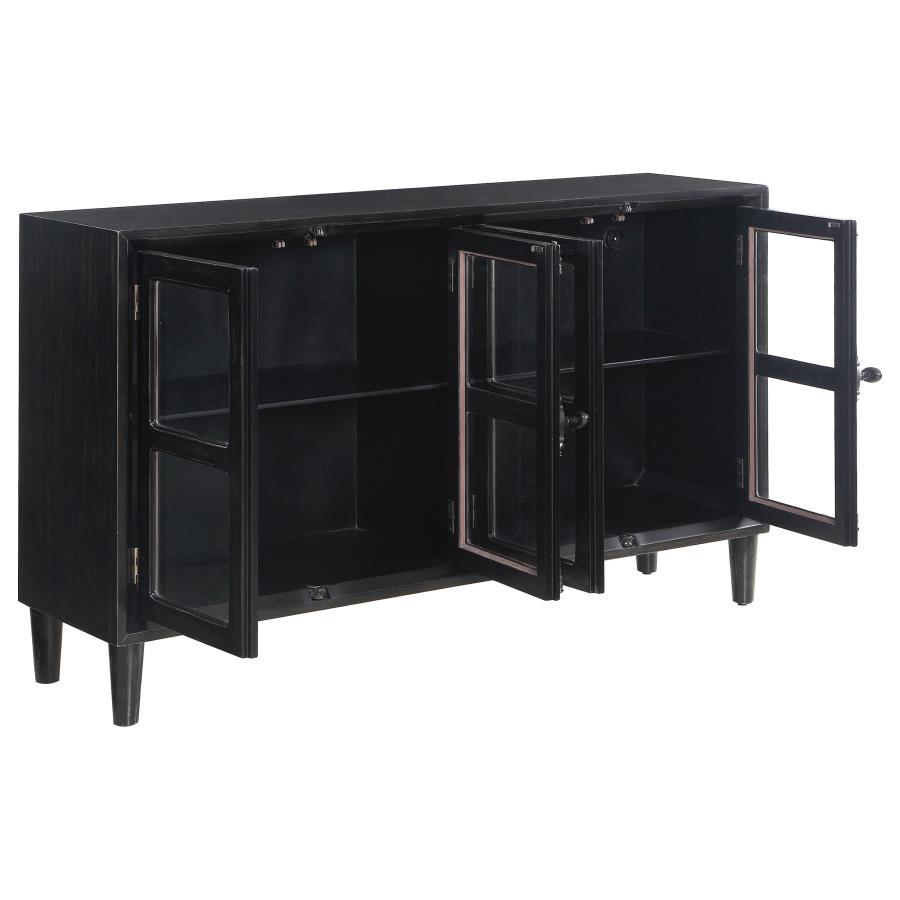 Mapleton - 4-door Accent Cabinet - Black