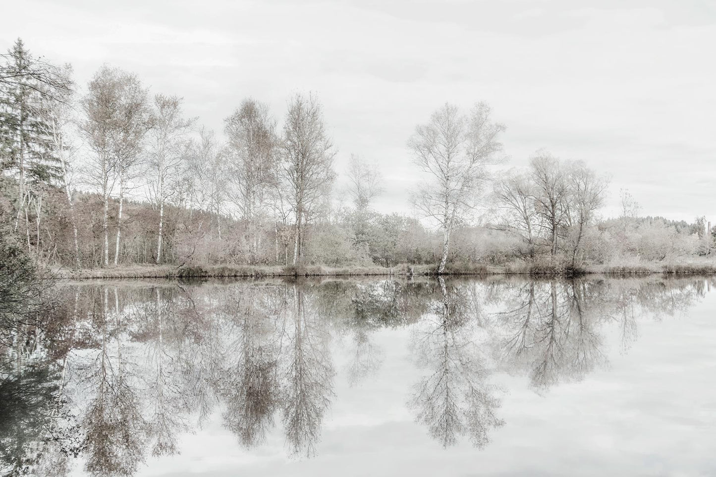 Framed Small - Taupe Water Mirror By Irene Weisz