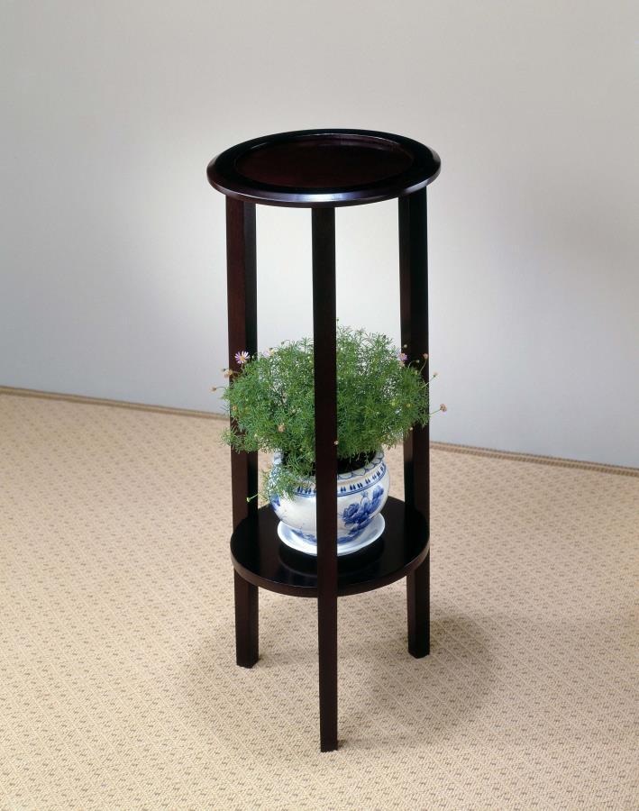 Kirk - Round Accent Table With Bottom Shelf - Black