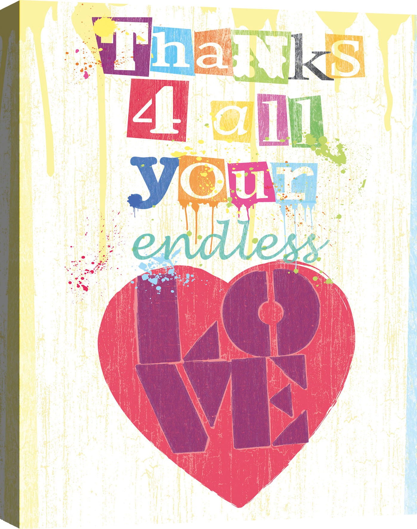 Mixed Media Canvas Thanks For All 24 X 16