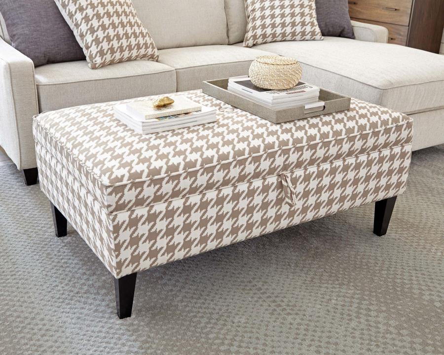 Mcloughlin - Upholstered Storage Ottoman - Beige