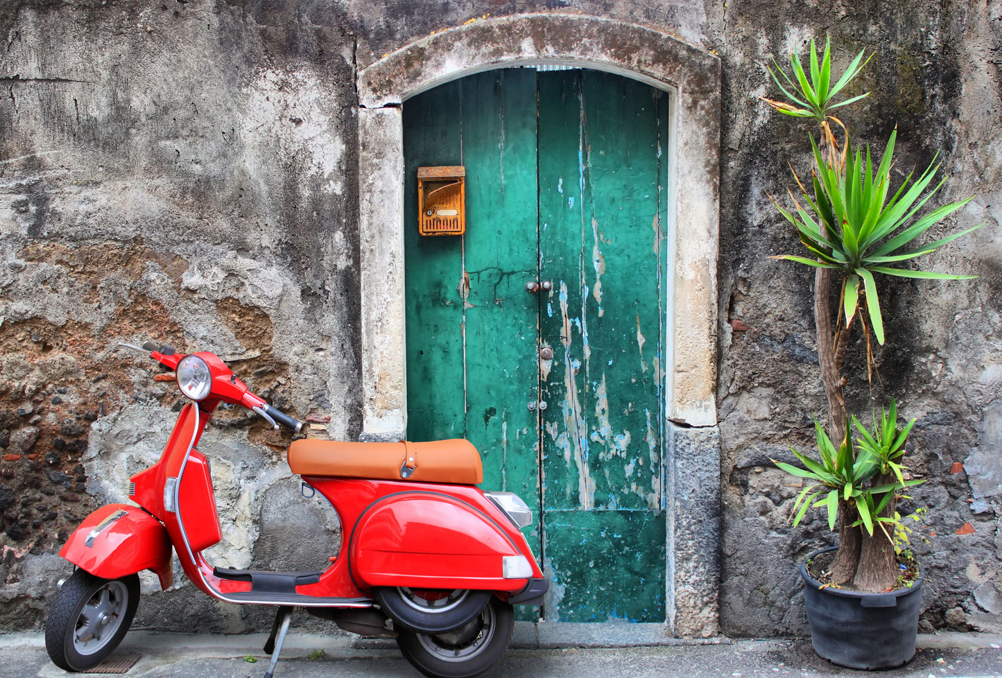 Framed Small - Moped And Door