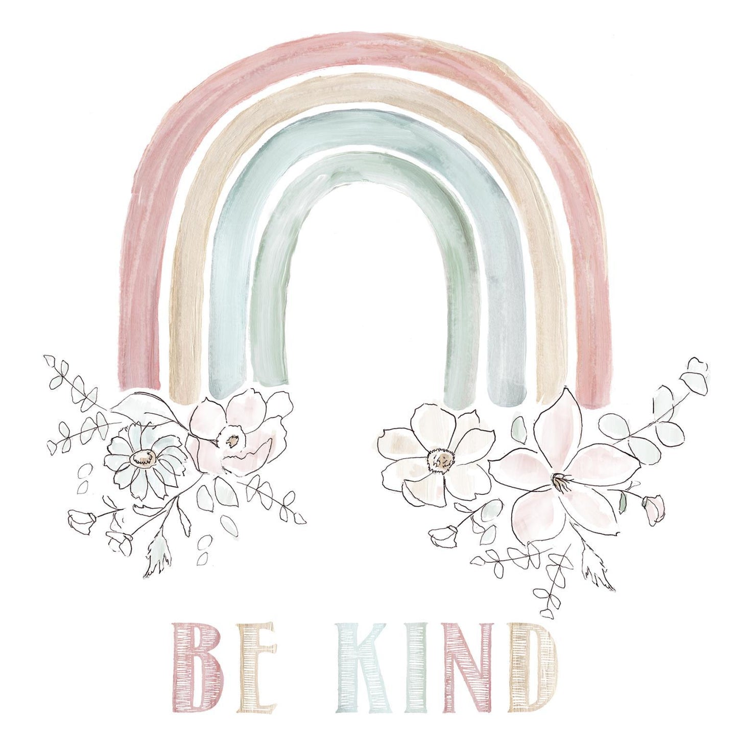 Framed Small - Soft Stripey Rainbow By Nan