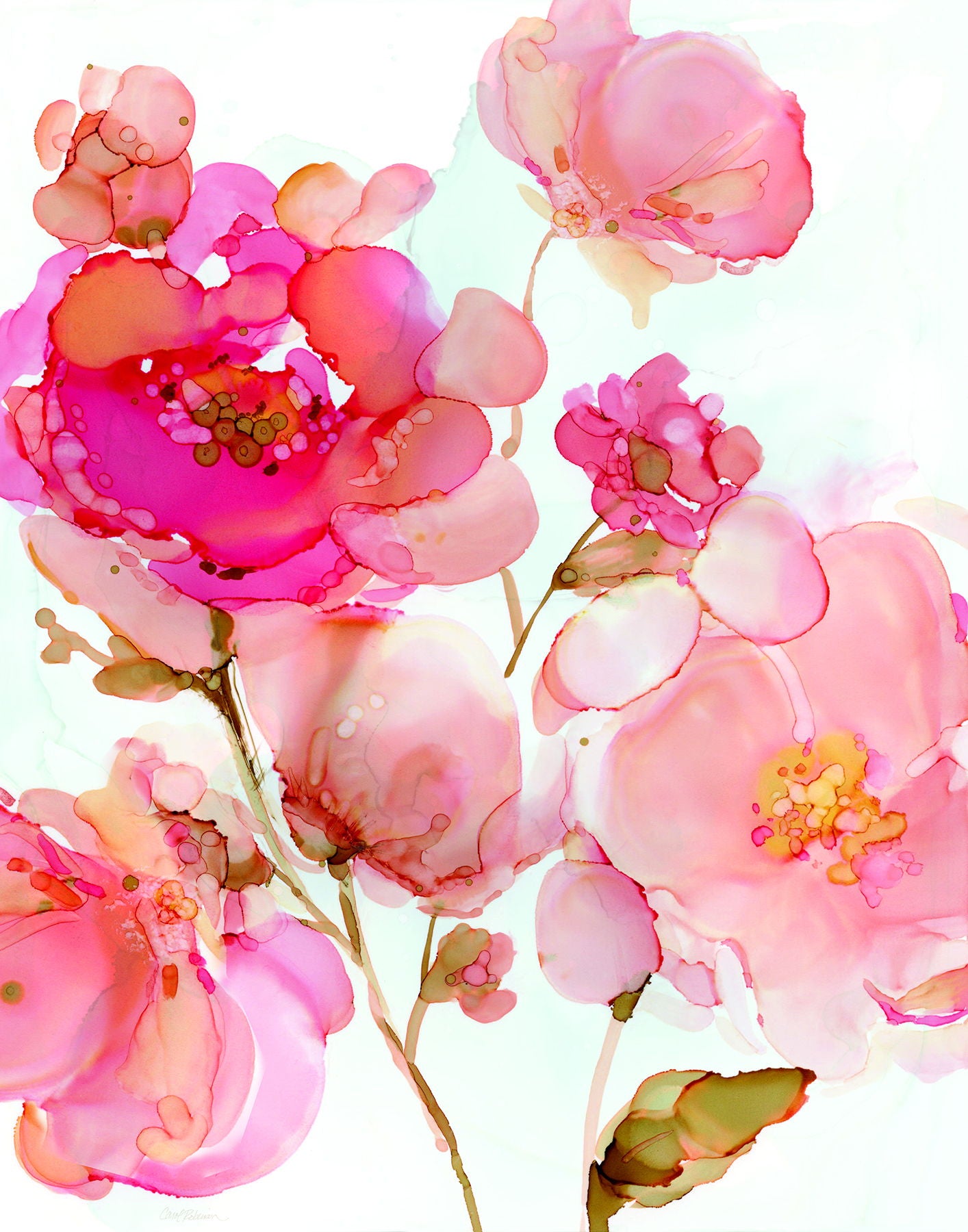 Framed Small - Vivid Peonies By Carol Robinson